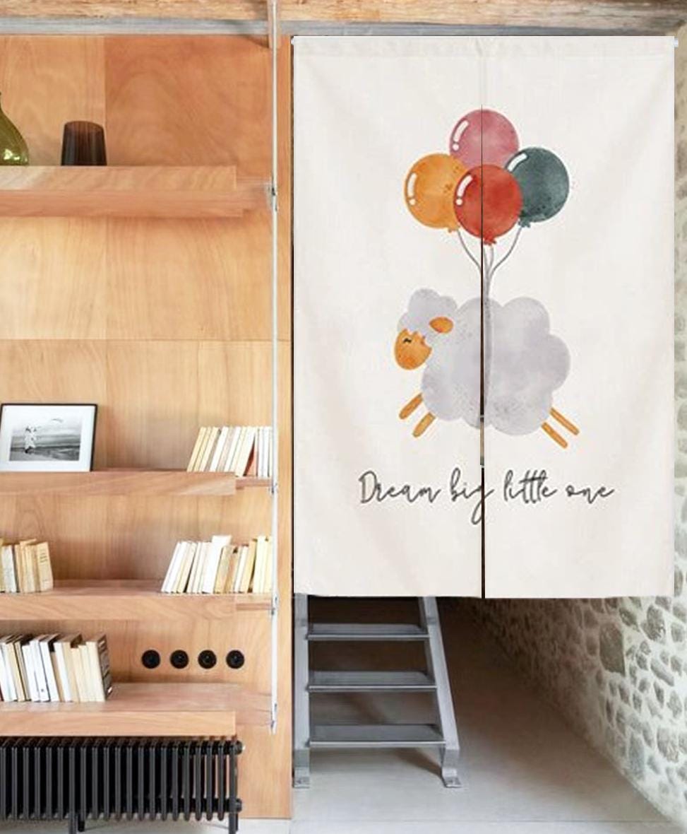 Custom Doorway Curtains, Linen Noren Door Curtain, Chinese Ink Painting Curtain, Noren Panel, Short Curtain, Curtain for kids
