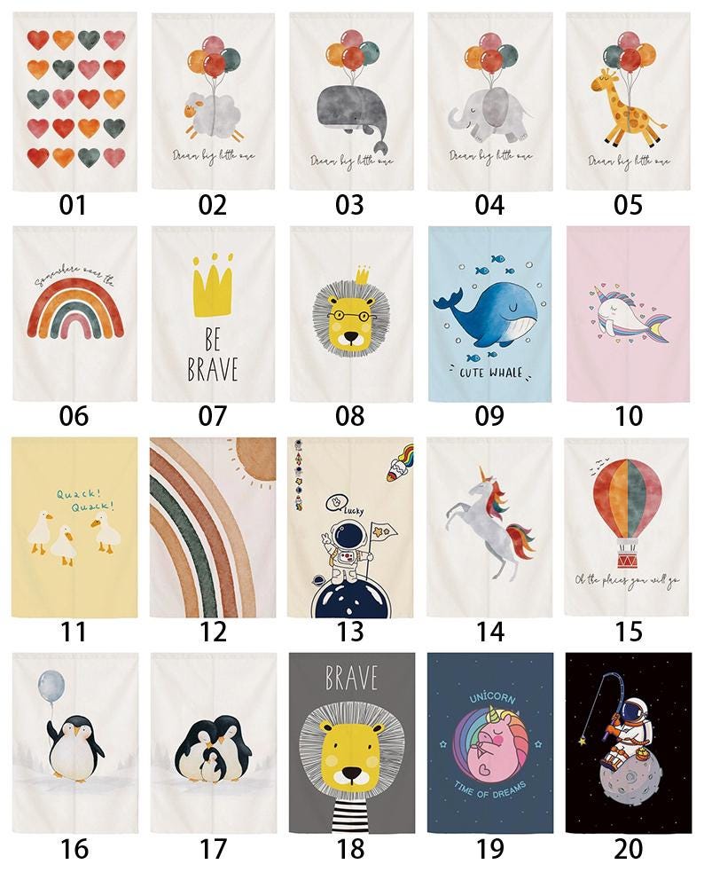 Custom Doorway Curtains, Linen Noren Door Curtain, Chinese Ink Painting Curtain, Noren Panel, Short Curtain, Curtain for kids