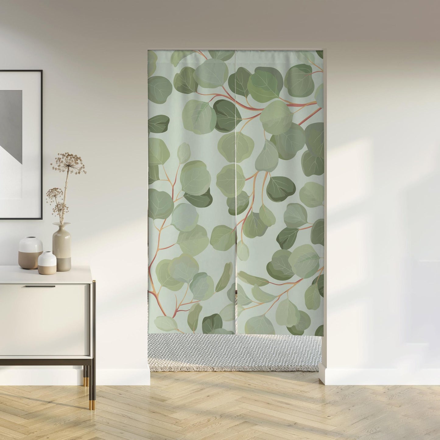 Green Leaf Noren Door Curtain