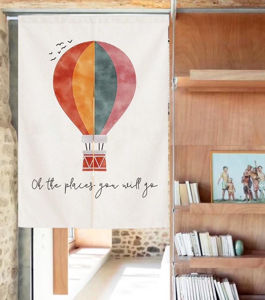 Custom Doorway Curtains, Linen Noren Door Curtain, Chinese Ink Painting Curtain, Noren Panel, Short Curtain, Curtain for kids