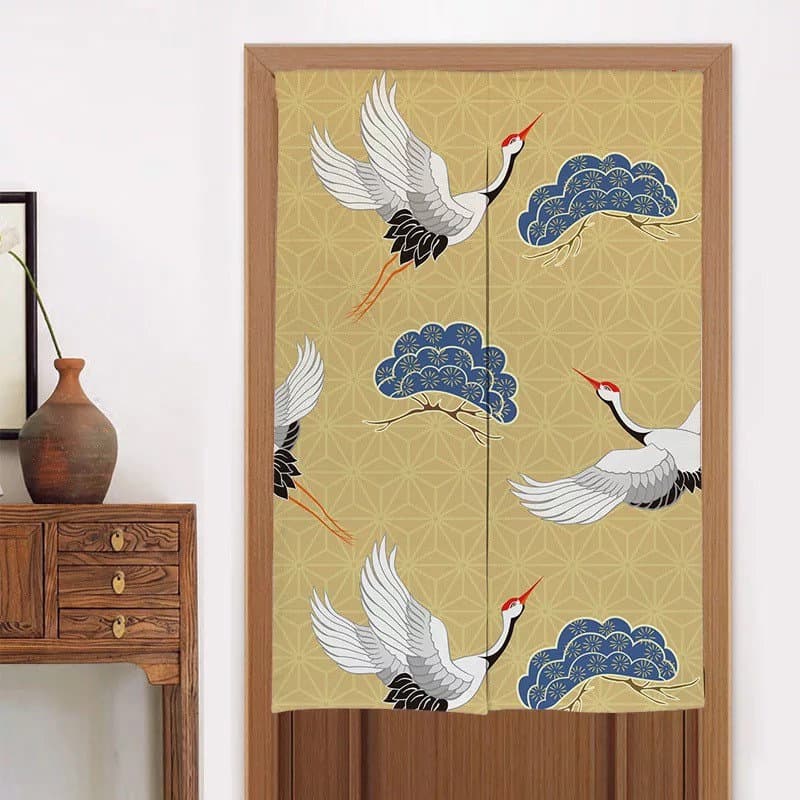 Doorway Noren Curtain, Art Wall Tapestry for Home Decor, Cotton Linen Curtain, 33.5 x 55 inch or 85 x 140 cm, Room Dividers image 4
