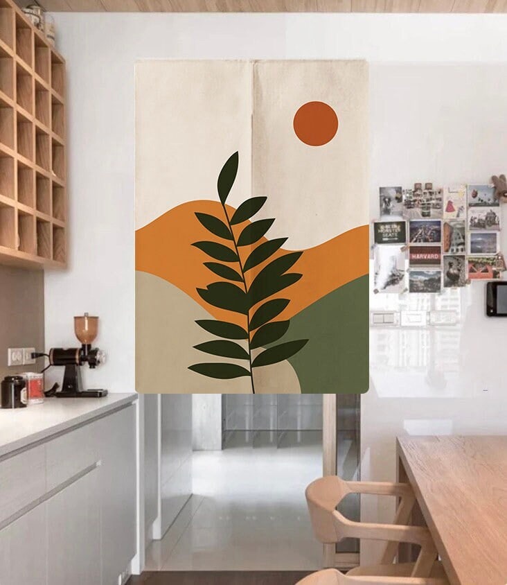 Modern Art Mountain Landscape Doorway Curtain image 0
