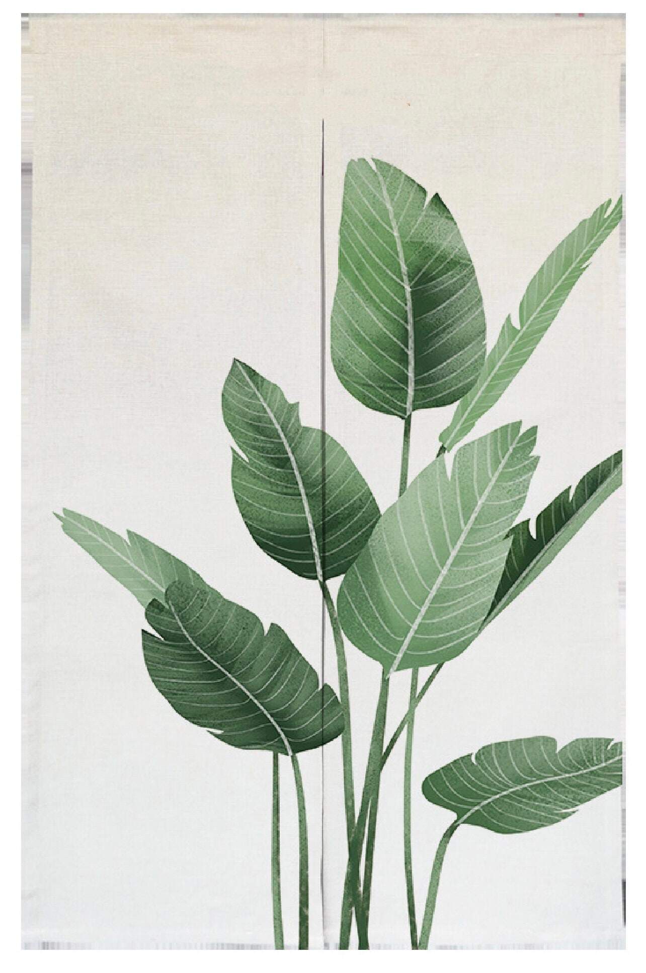 Watercolour Bird of Paradise Leaves Doorway Curtain Noren image 5