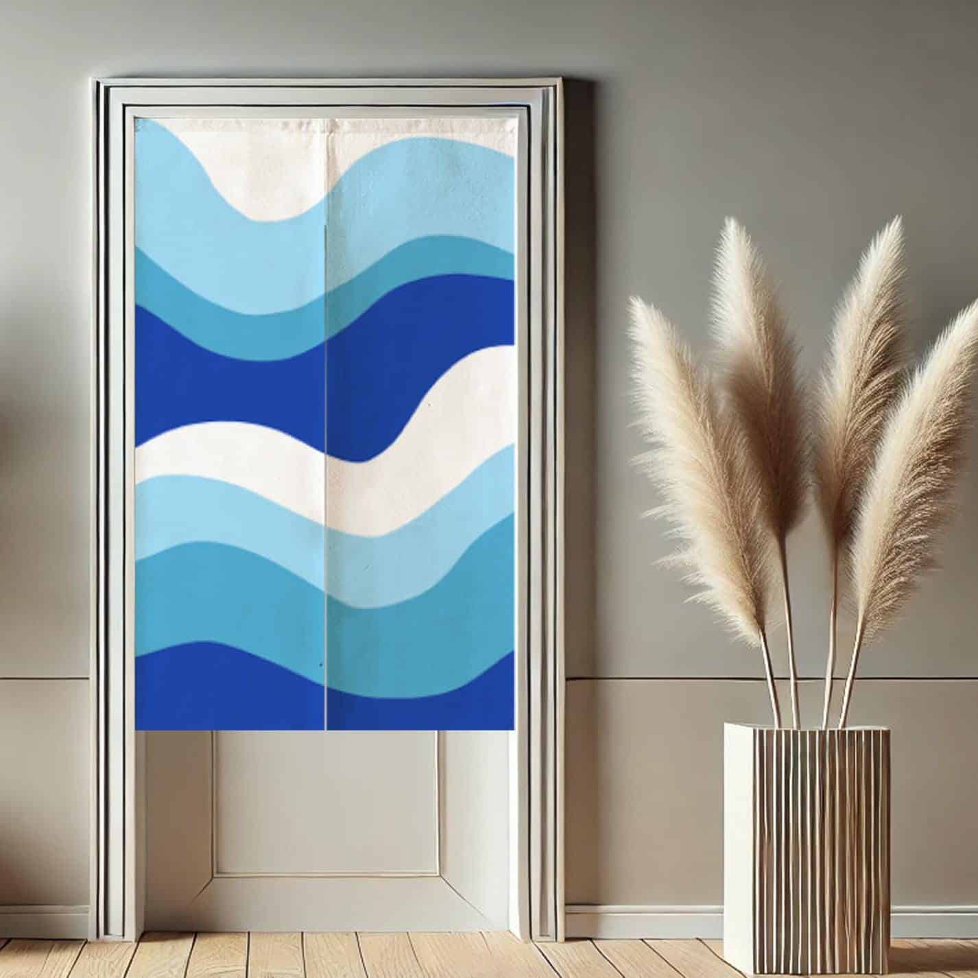 Blue Wave Noren  Doorway Curtain image 0