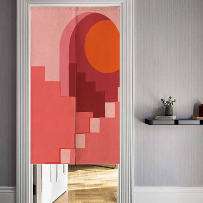 Abstract Pink Japanese Door Curtain