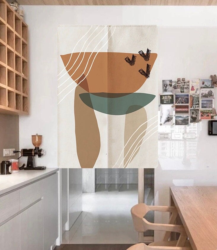 Abstract Modern Art Print Doorway Curtain Noren image 0