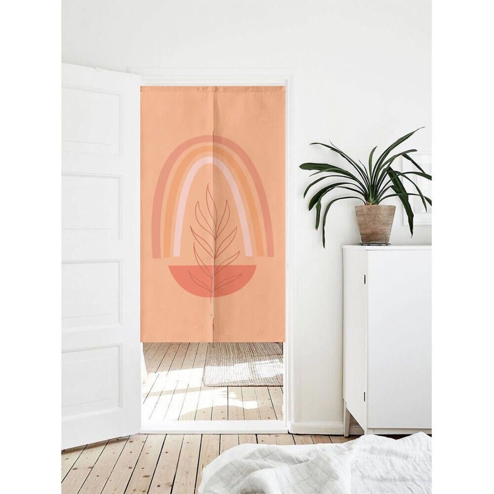 Bright orange background Doorway Curtain Noren image 0