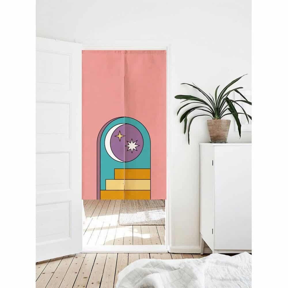 Aesthetic Abstract Moon Art Doorway Curtain Noren image 0