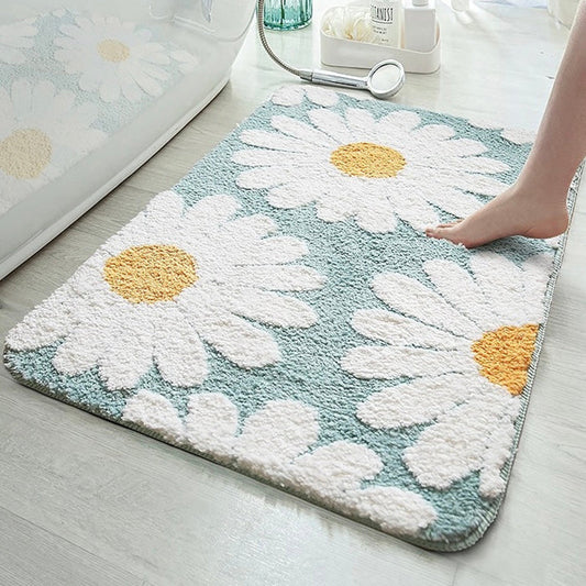 Cute Daisy Bath Mat – Ultra-Absorbent Plush Bathroom Rug