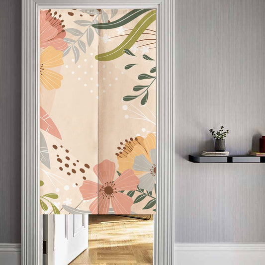 Pink Rainforest Print Japanese Door Curtain