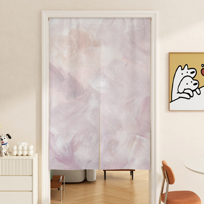 Minimalist Abstract Blush Pink & Violet Oil Paint Brushstroke Doorway Curtain Noren Room Divider