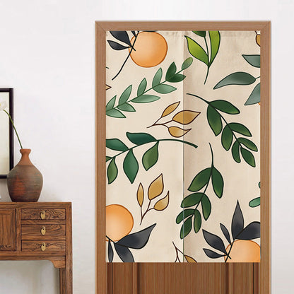 Oranges and Leaves Door Curtain