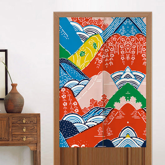 Colorful Mountains Door Curtain