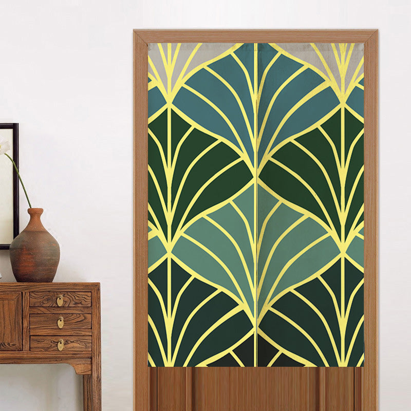 Golden Green Ginkgo Leaves Door Curtain