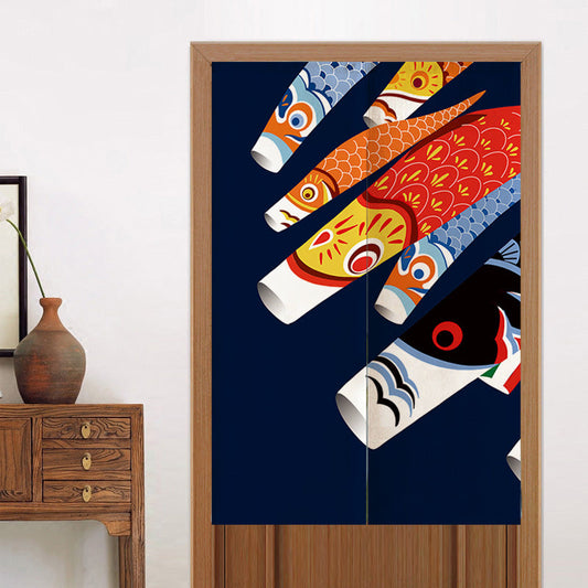 Colorful Koi Flags Door Curtain