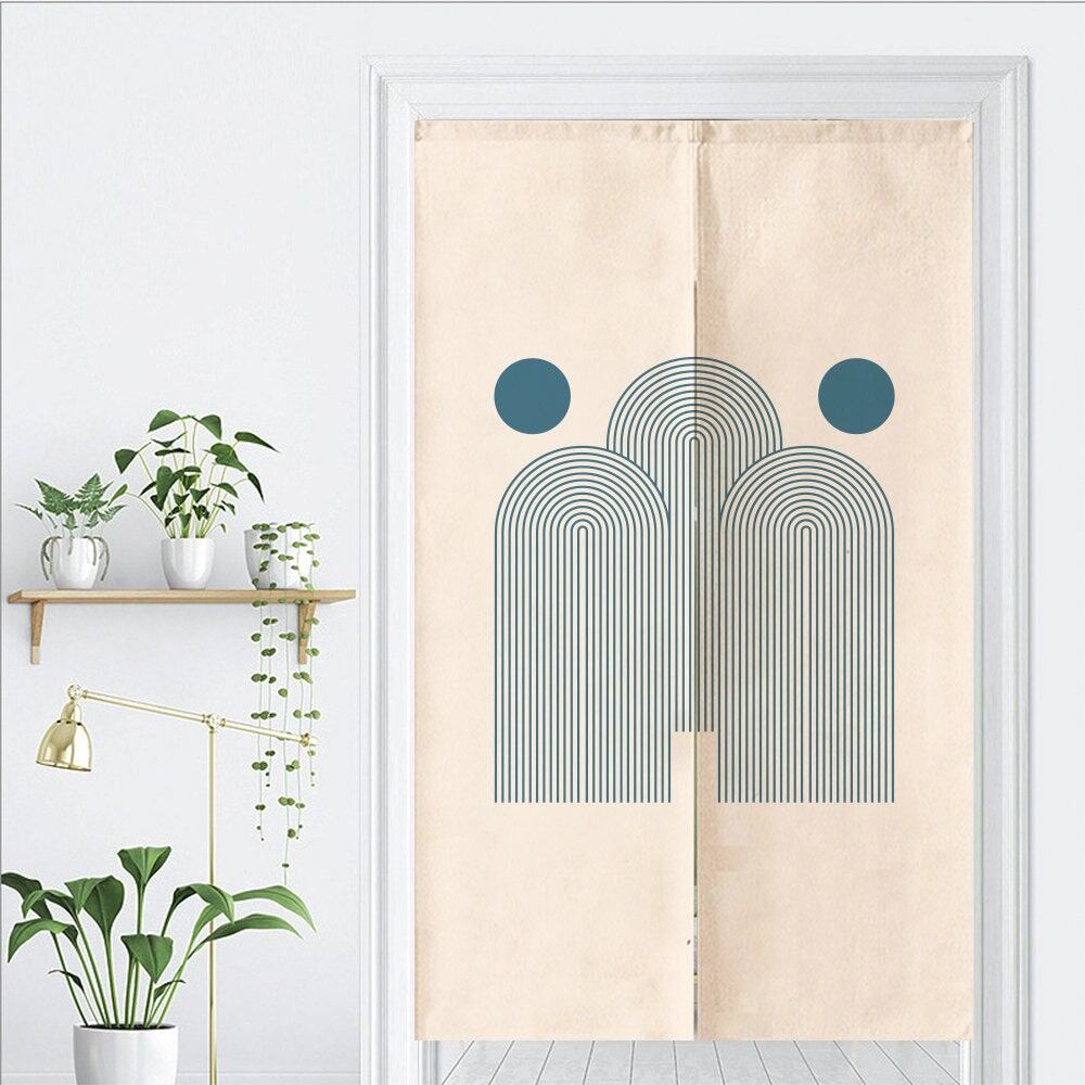 Aesthetic Arch Abstract Geometric Art Doorway Curtain Noren image 1