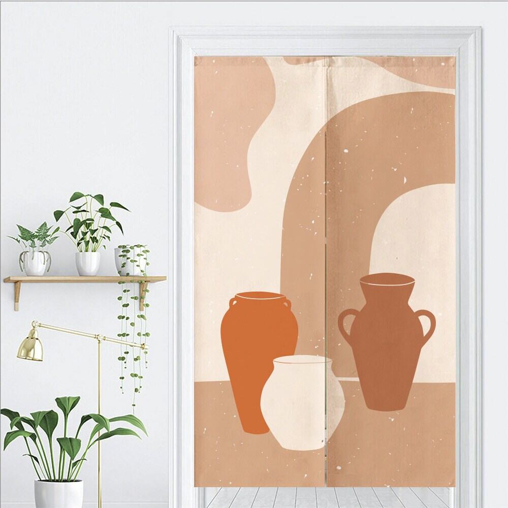 Watercolor Vase Doorway Noren Curtain image 1