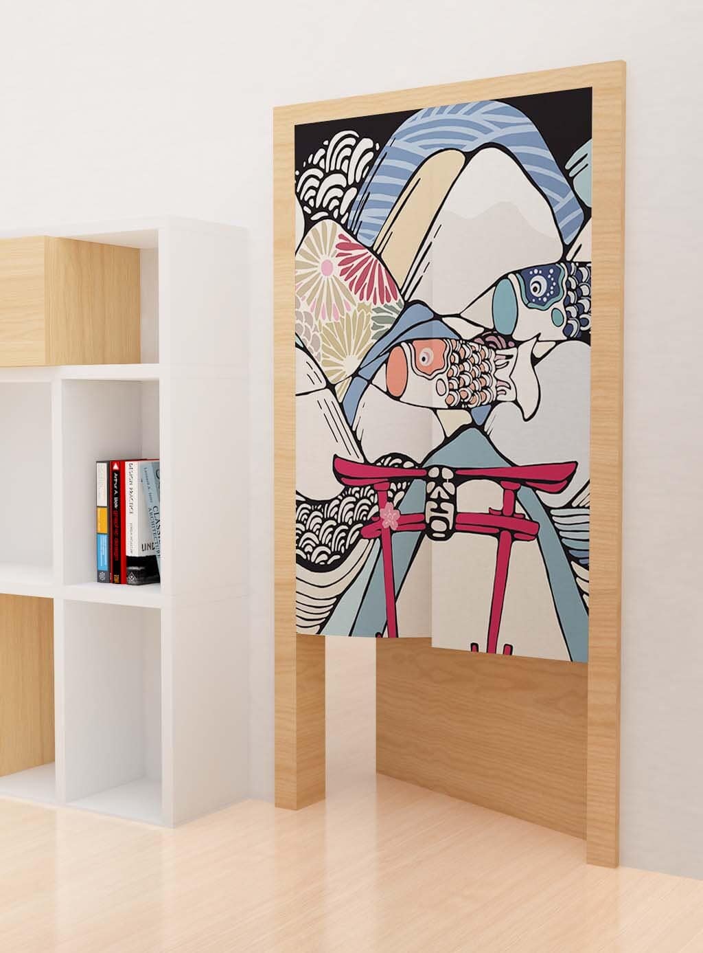 Hand Drawn Japanese Kimono Doorway Noren Curtain image 1