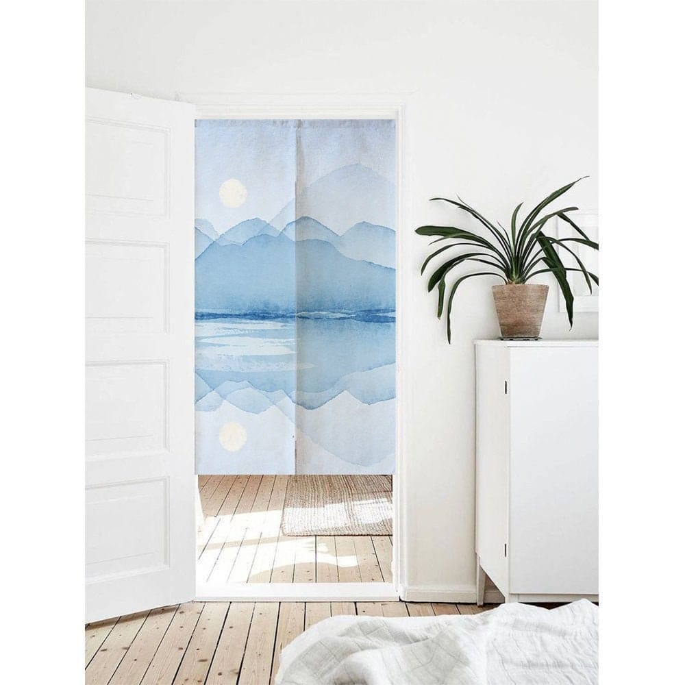 Blue Mountain Doorway Noren Curtain image 0