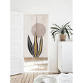 Hand Drawn Pastel Color Snake Plant Doorway Noren Curtain image 0