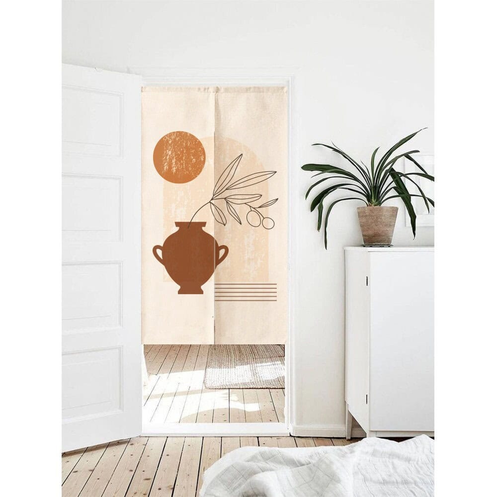 Brown vase Doorway  Curtain Noren image 0