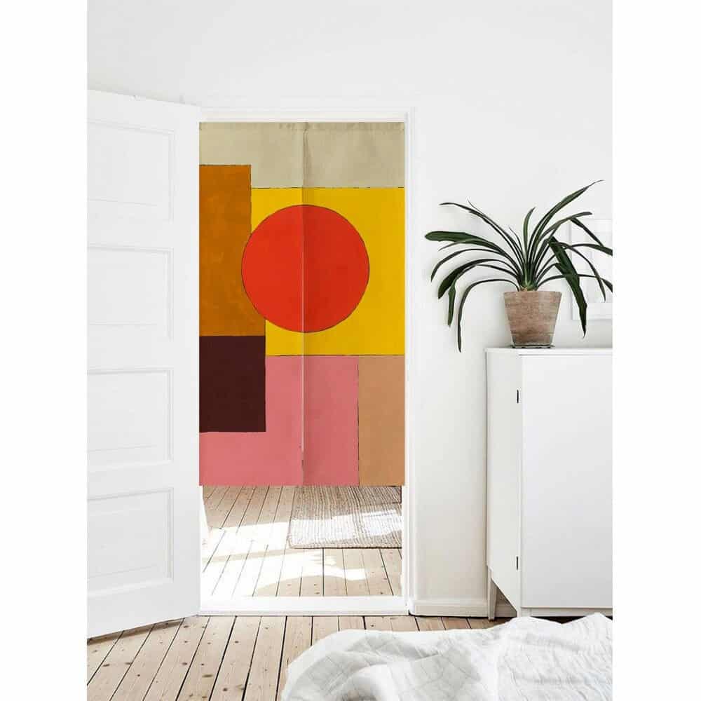 Abstract Colour Blocks Art Print Doorway Curtain Noren image 0