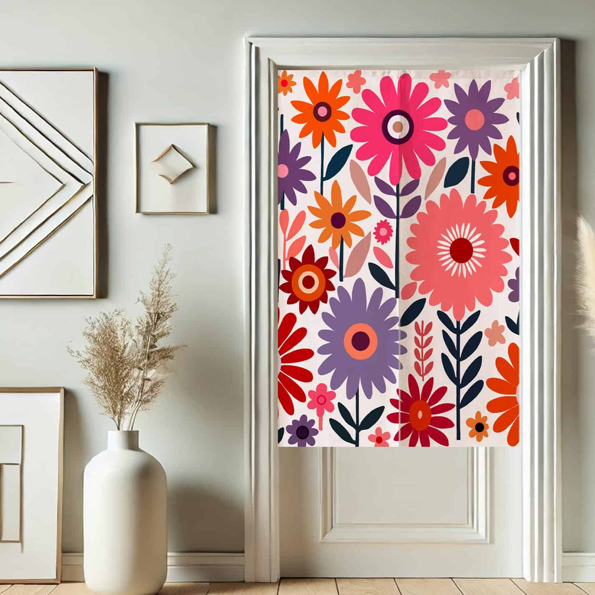Colorful Floral Doorway Curtain image 0