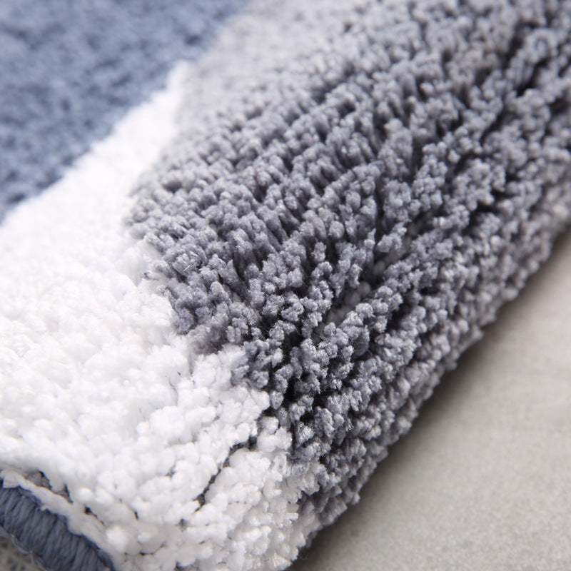 Blue and Yellow Stripe Bath Mat
