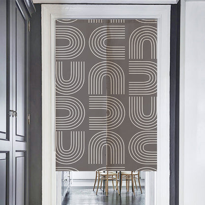 Grey U Shaped Pattern Door Curtain