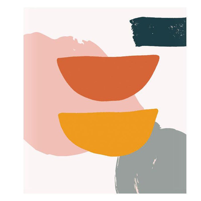 Abstract Pink & Orange Blocks Shower Curtain - Anti-Bacteria Extra-Thick Polyester | Boho Geometric Water-Repellent Curtain