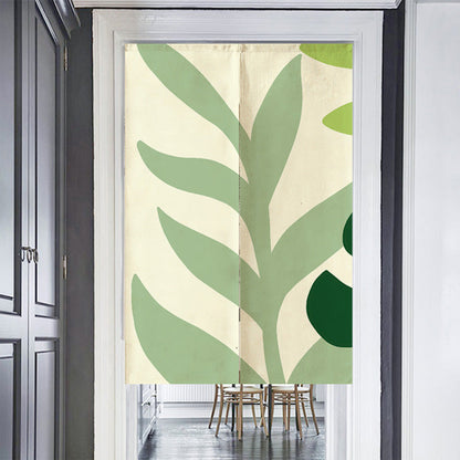 Green Leaves Door Curtain