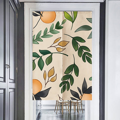 Oranges and Leaves Door Curtain