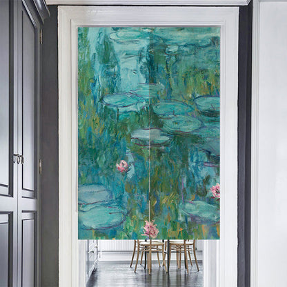 Oil Painting Water Lily Door Curtain