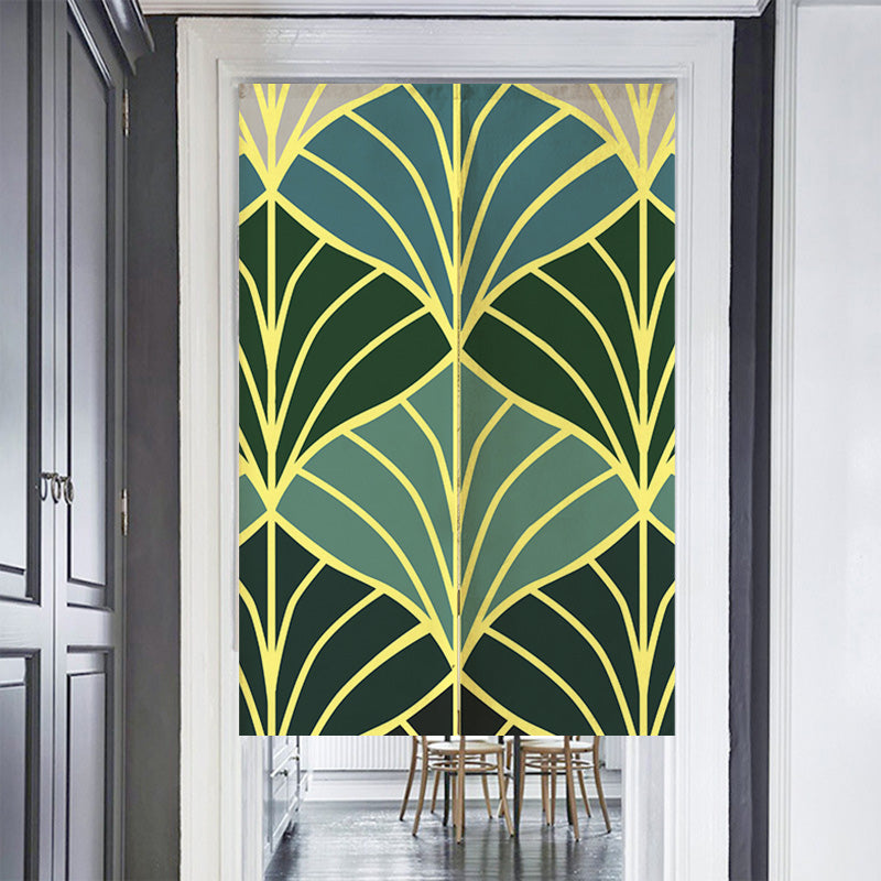 Golden Green Ginkgo Leaves Door Curtain