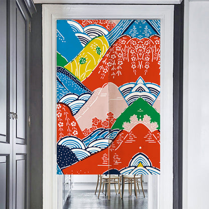 Colorful Mountains Door Curtain