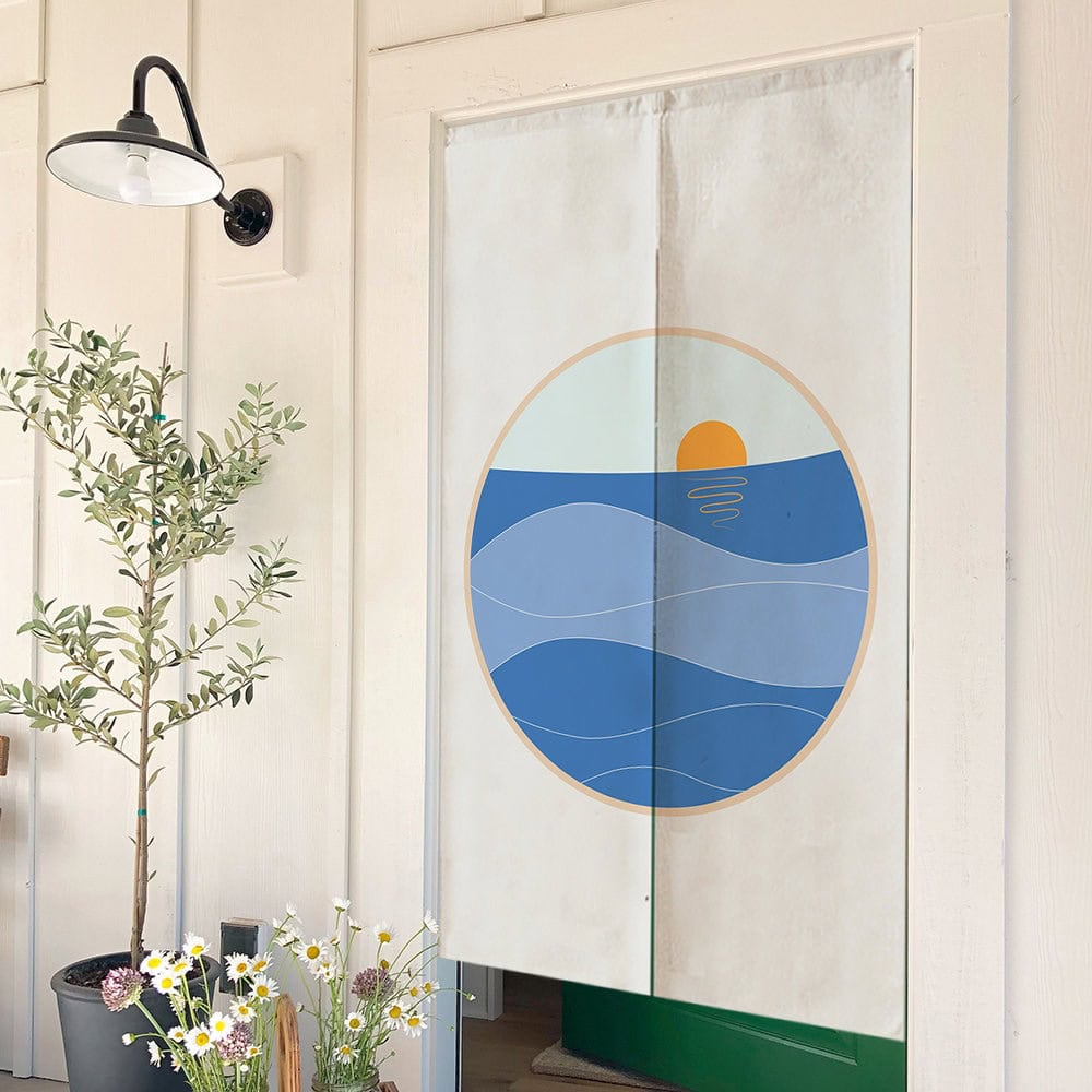 Green landscape painting Doorway Noren Curtain image 8