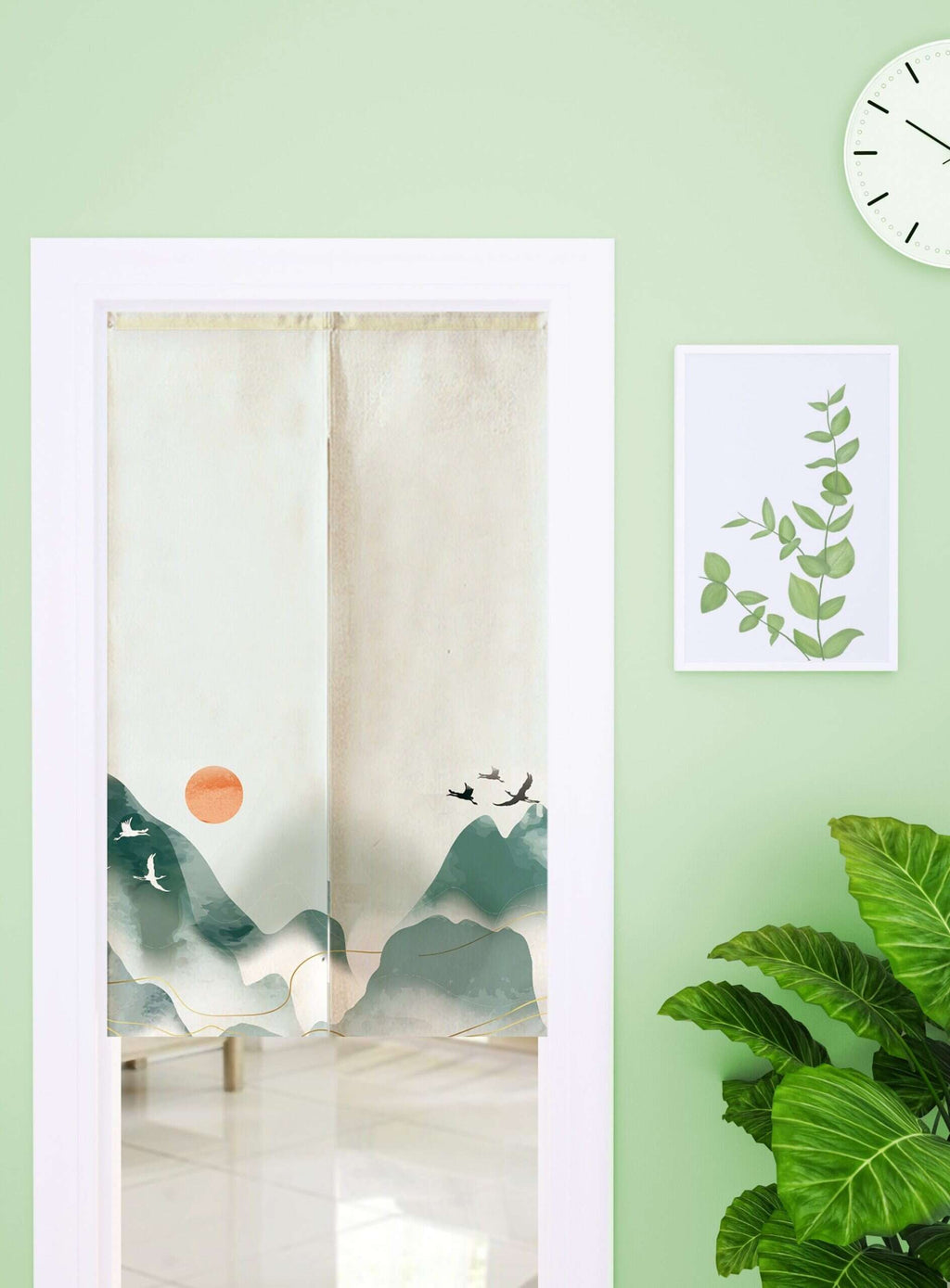 Oriental Inking Art Inspired Doorway Noren Curtain image 0