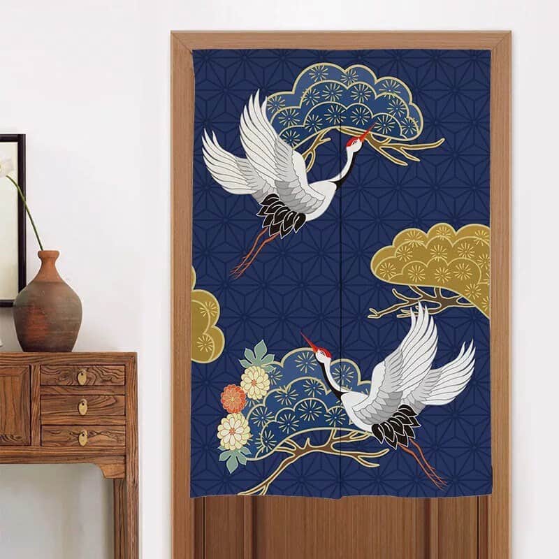 Doorway Noren Curtain, Art Wall Tapestry for Home Decor, Cotton Linen Curtain, 33.5 x 55 inch or 85 x 140 cm, Room Dividers image 3