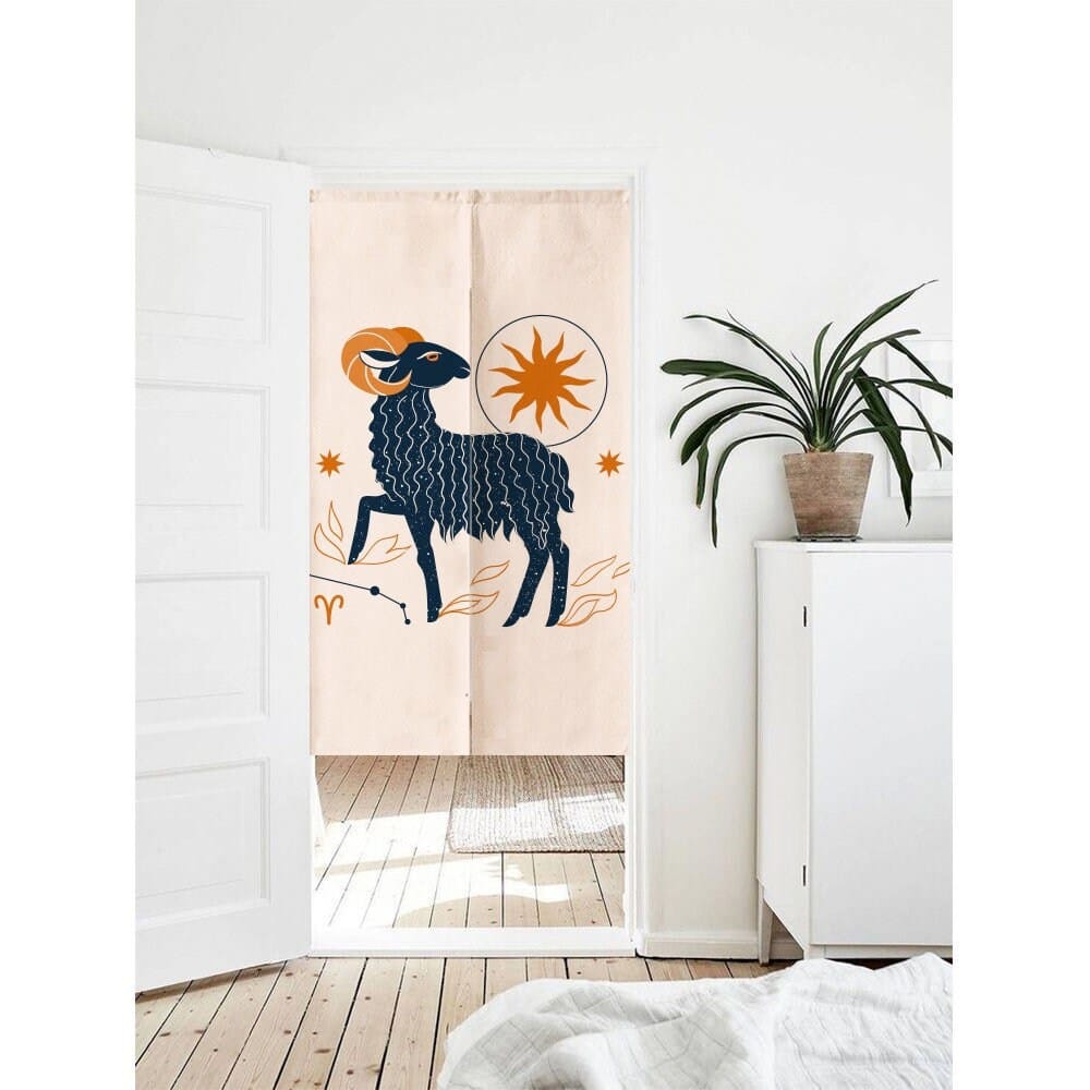 Aesthetic Zodiac Art Print Doorway Curtain Noren image 0
