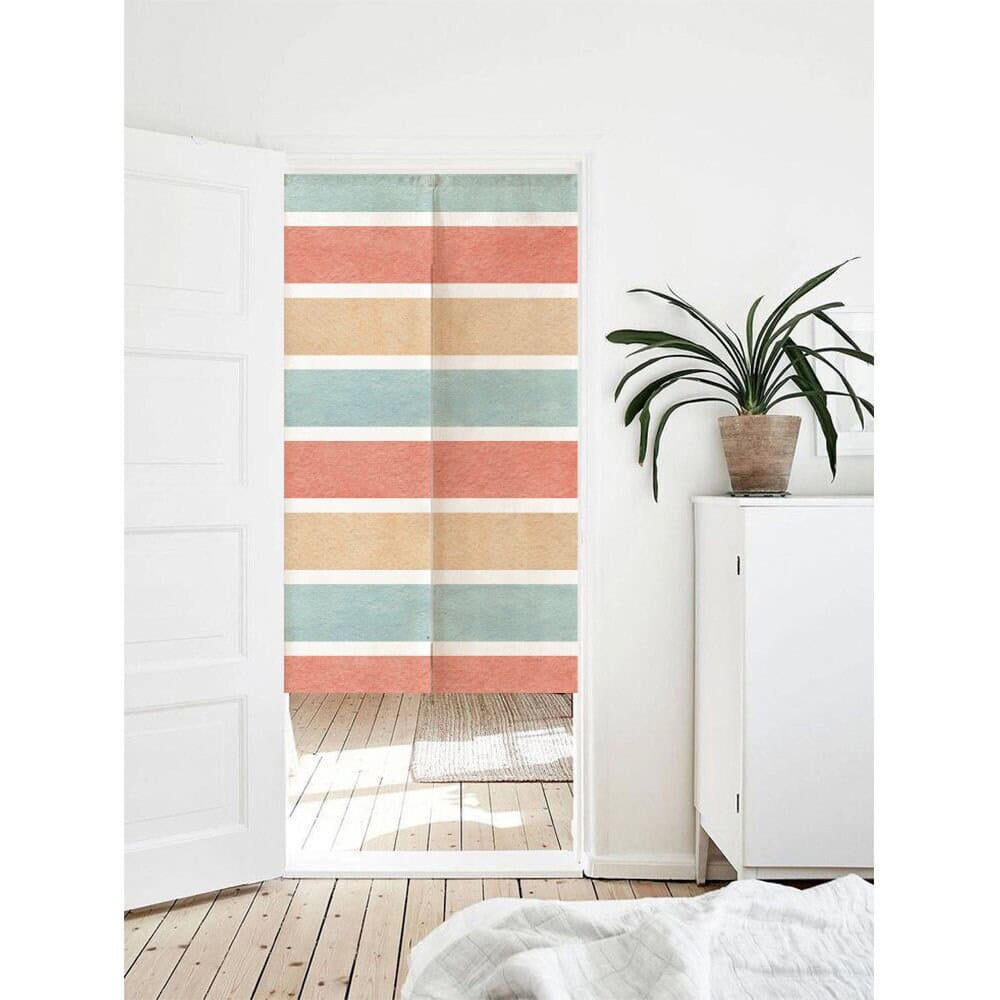 Tropical  Watercolour Strips Art Print Doorway Curtain Noren image 0