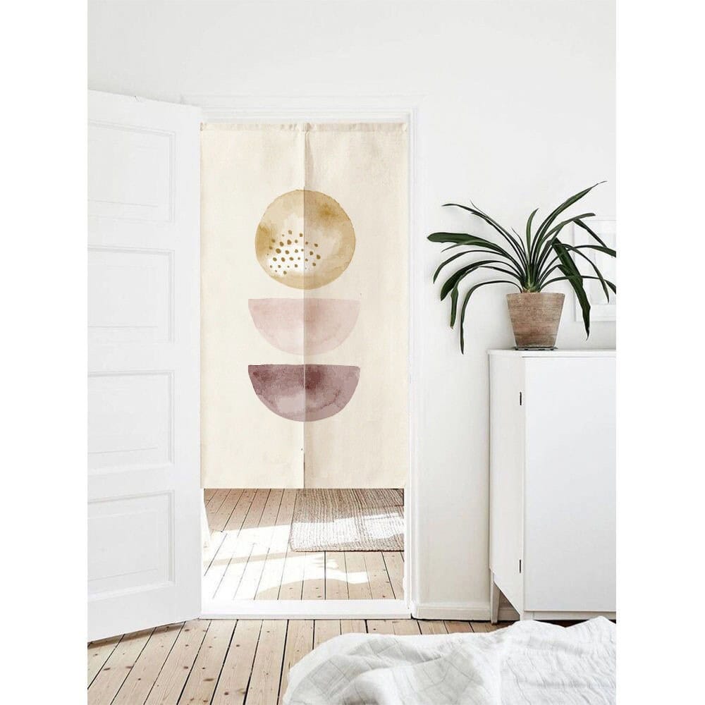 Three-color semicircle Doorway  Curtain Noren image 0