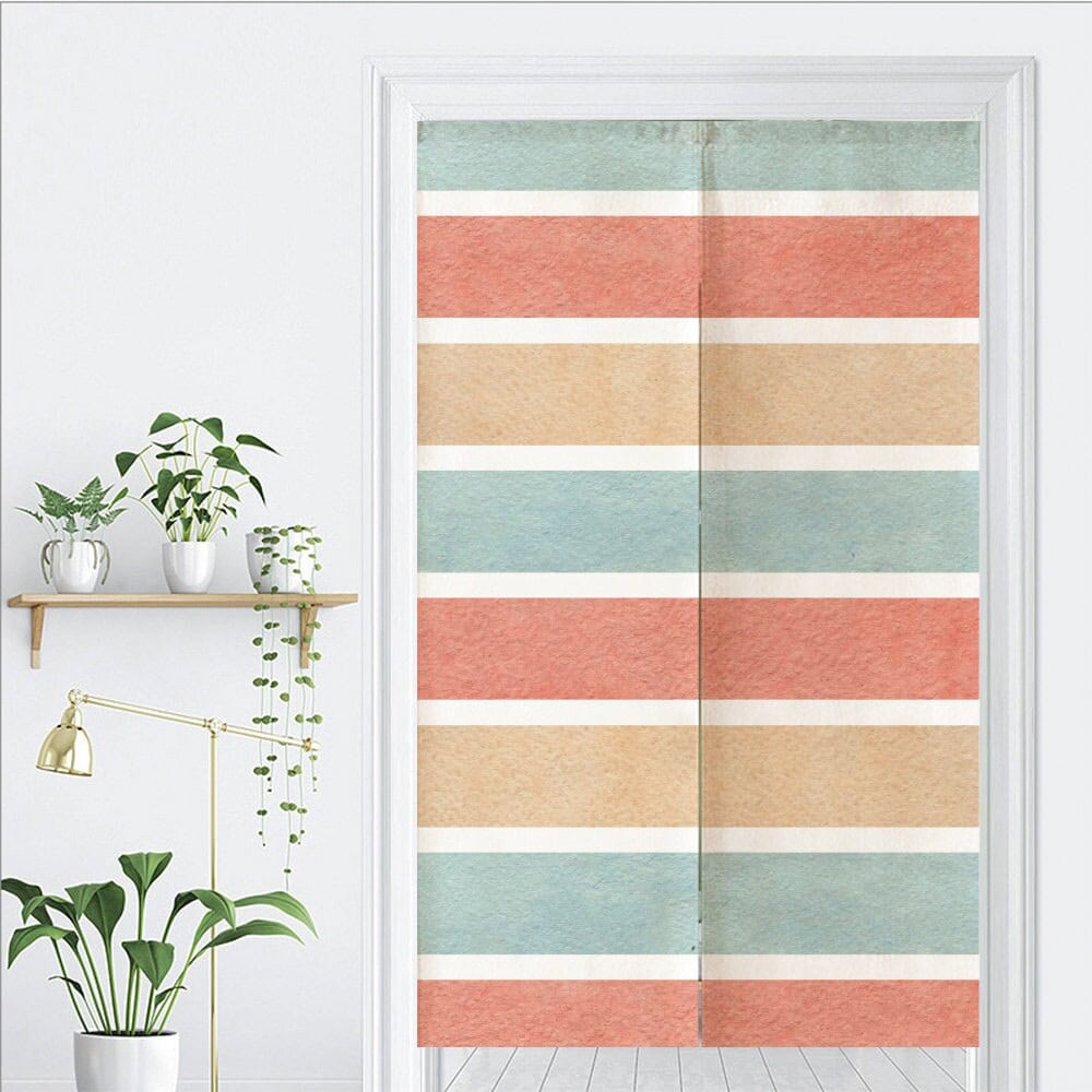Tropical  Watercolour Strips Art Print Doorway Curtain Noren image 1