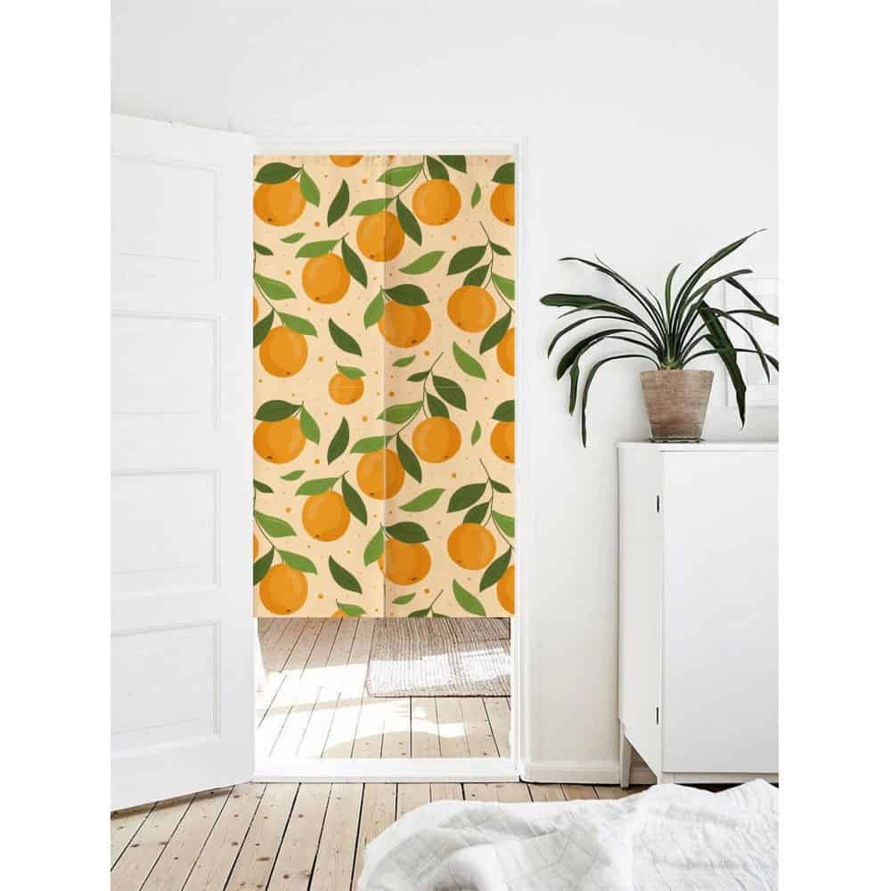 HandDrawn Mango Harvest Doorway Noren Curtain image 0