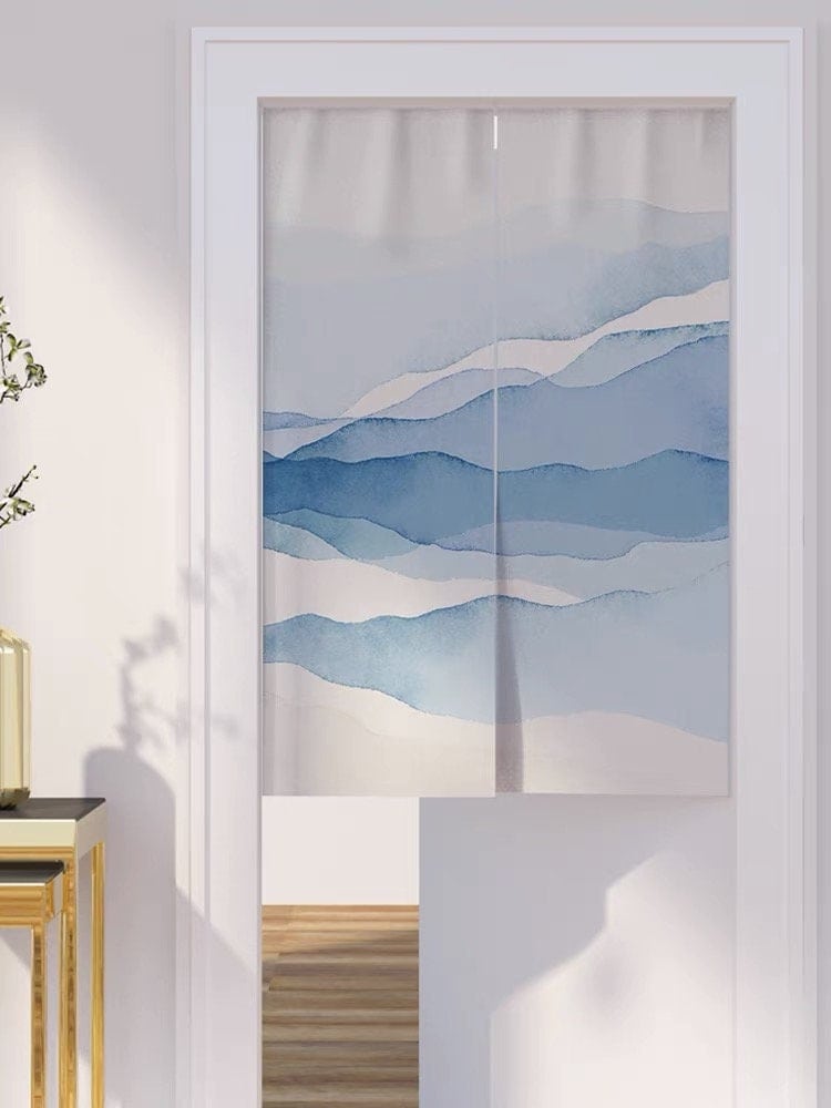 Blue Mountain Doorway Noren Curtain image 2