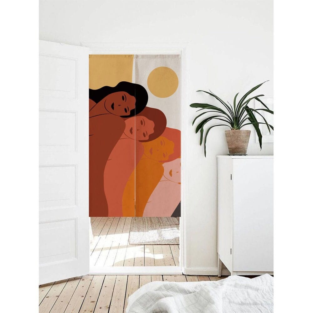 Abstract Women Power Art Doorway Noren Curtain image 0