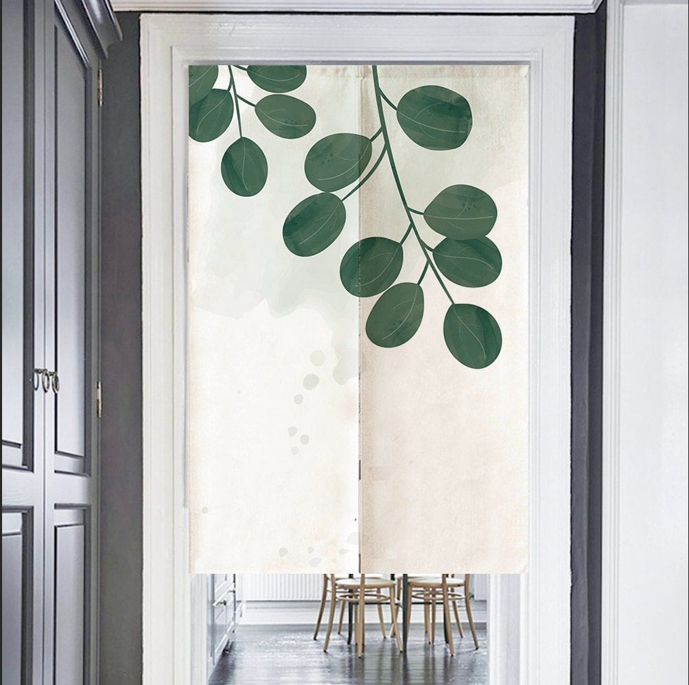 Fresh Tropical Plants Leaves Art Print Doorway Curtain Noren image 2