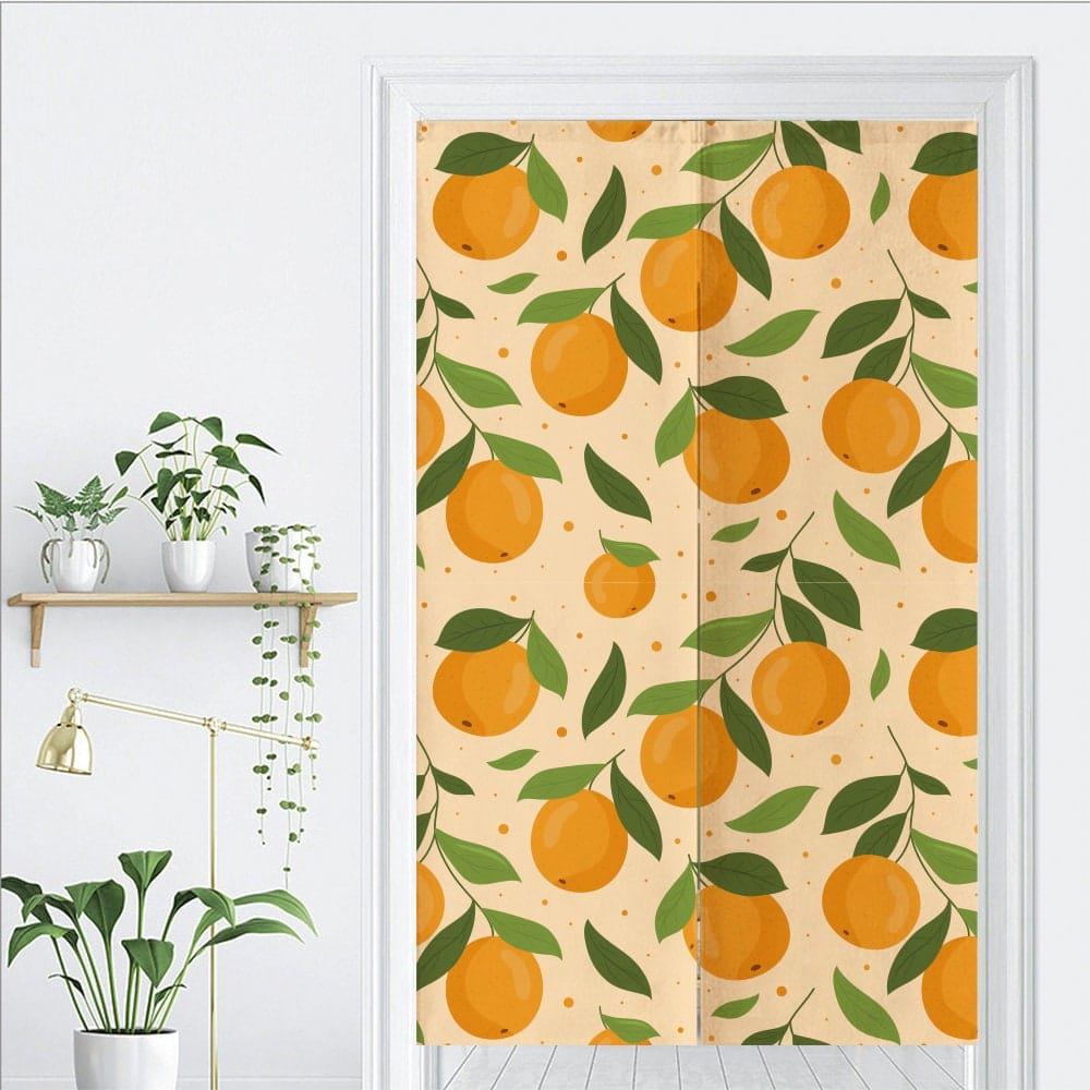 HandDrawn Mango Harvest Doorway Noren Curtain image 4