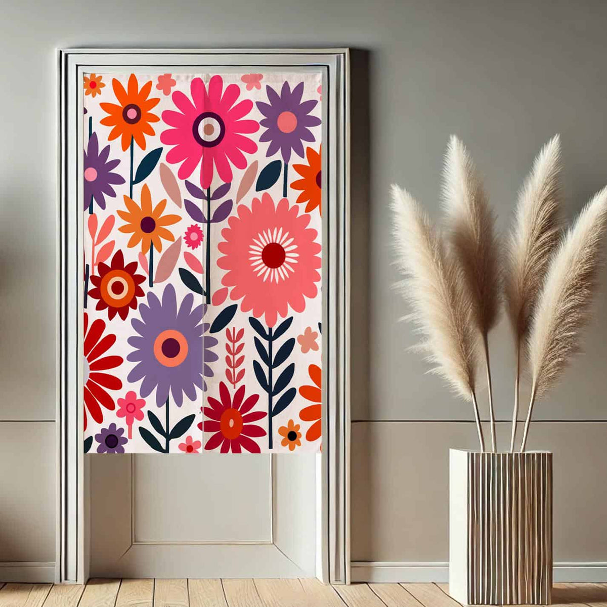 Colorful Floral Doorway Curtain image 1