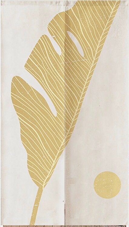 Pastel Natural Color Leaf Art Print Doorway Curtain Noren image 4