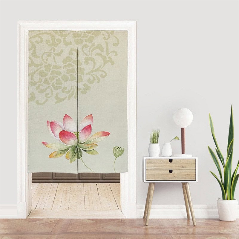 Lotus Floral Doorway Noren Curtain image 2